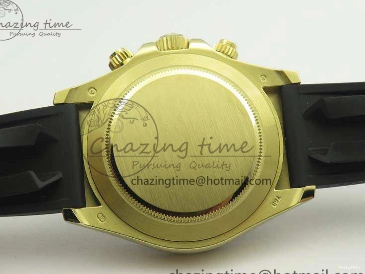 Daytona 1:1 Clone 116518 LN YG Dial Best Black ARF Rubber A4130 On Strap Super Edition 0303